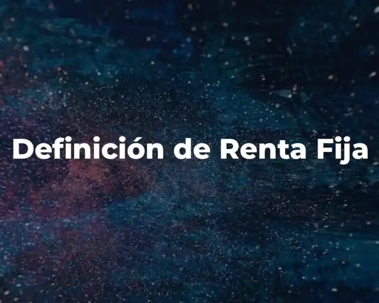 Definición de Renta Fija