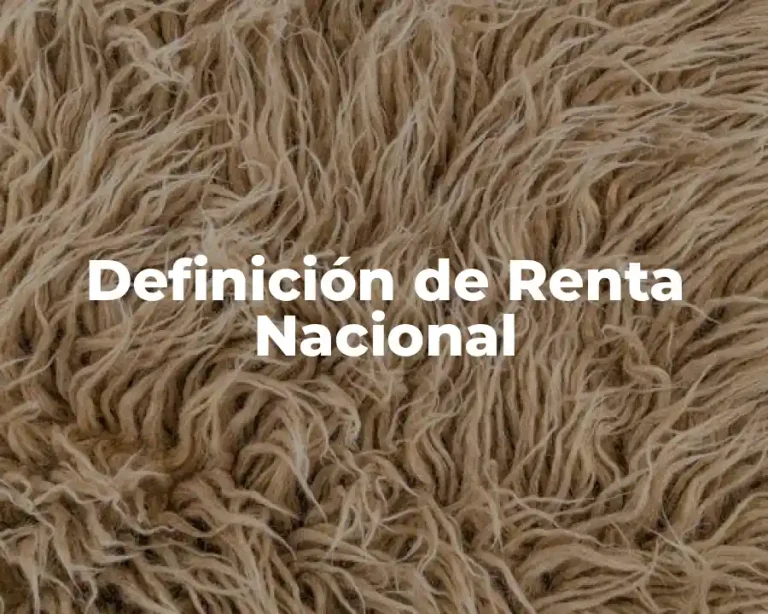 Definición de Renta Nacional