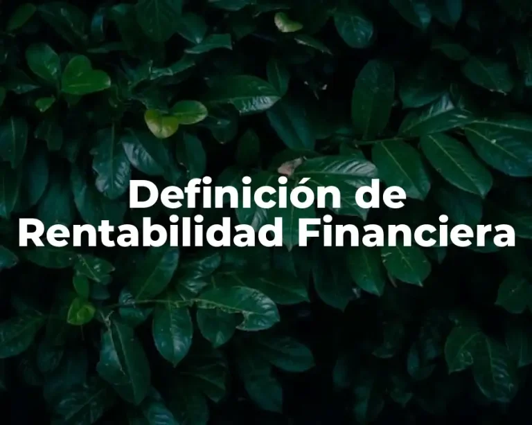 Definición de Rentabilidad Financiera