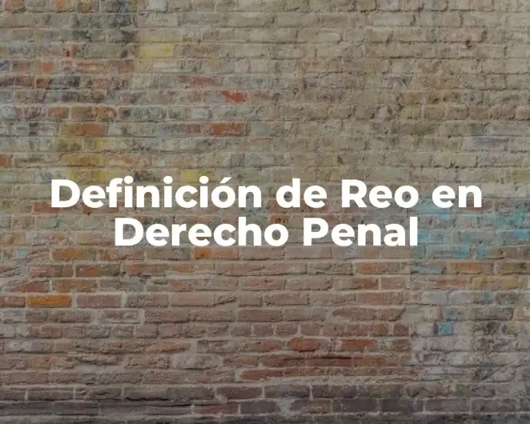 Definición de Reo en Derecho Penal