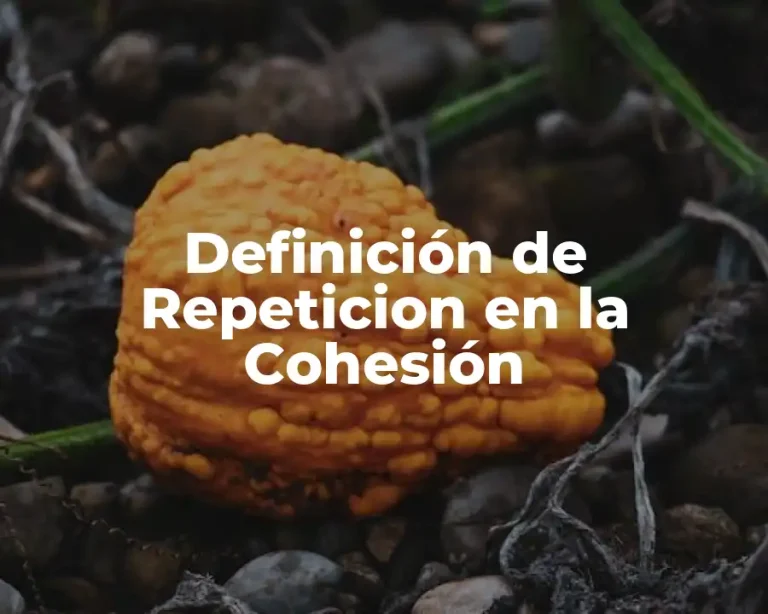 Definición de Repeticion en la Cohesión