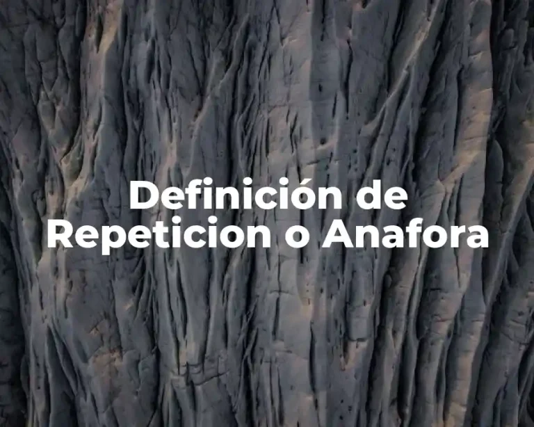 Definición de Repeticion o Anafora