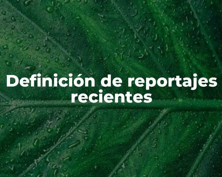 Definición de reportajes recientes