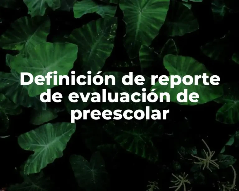 Definición de reporte de evaluación de preescolar