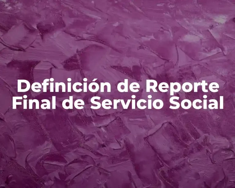 Definición de Reporte Final de Servicio Social
