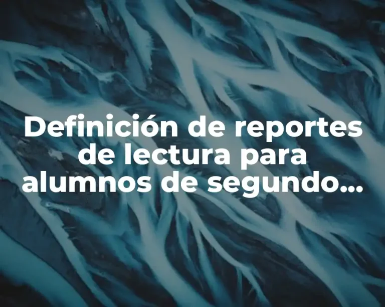 Definición de reportes de lectura para alumnos de segundo grado