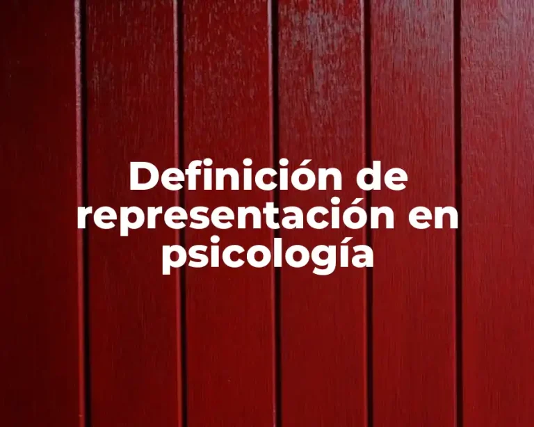 Definición de representación en psicología