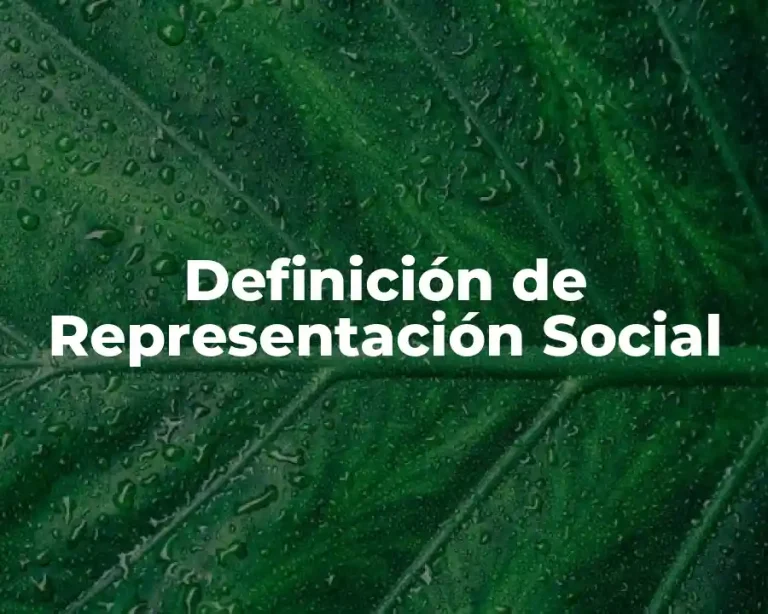 Definición de Representación Social
