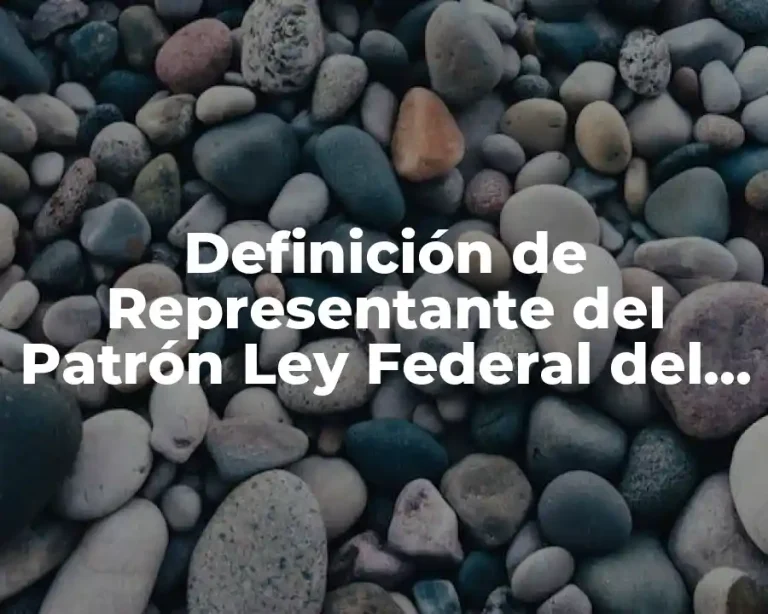 Definición de Representante del Patrón Ley Federal del Trabajo