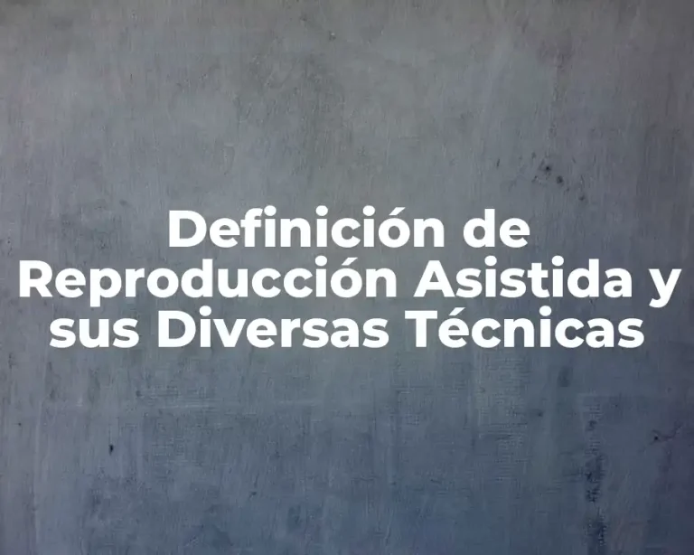Definición de Reproducción Asistida y sus Diversas Técnicas