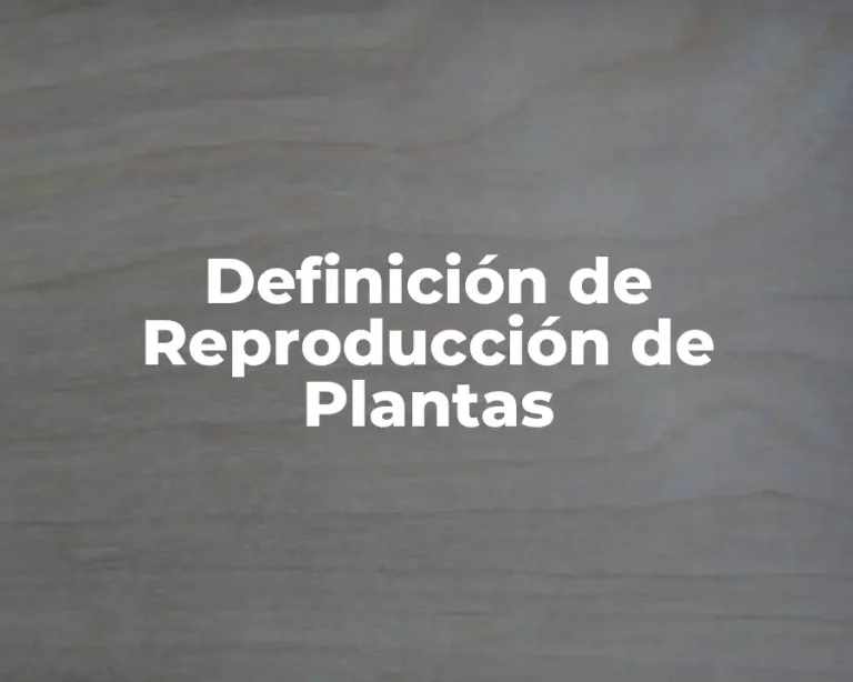 Definición de Reproducción de Plantas