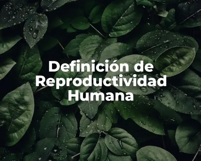 Definición de Reproductividad Humana