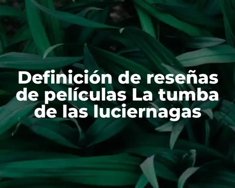 Definición de reseñas de películas La tumba de las luciernagas