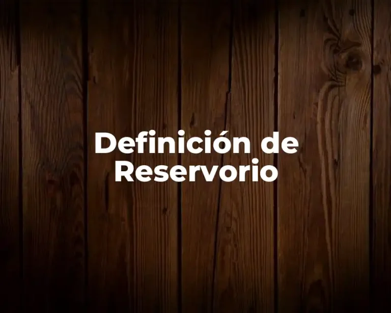 Definición de Reservorio
