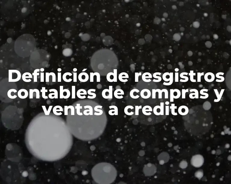 Definición de resgistros contables de compras y ventas a credito