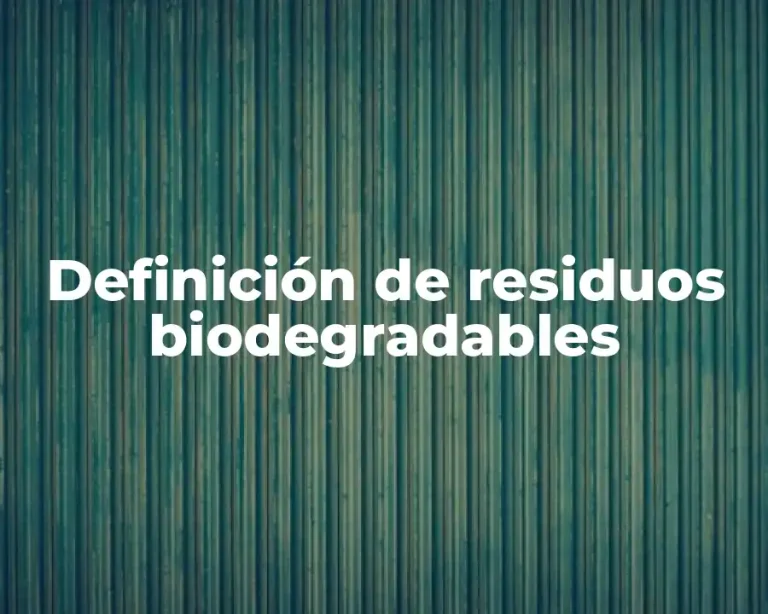 Definición de residuos biodegradables