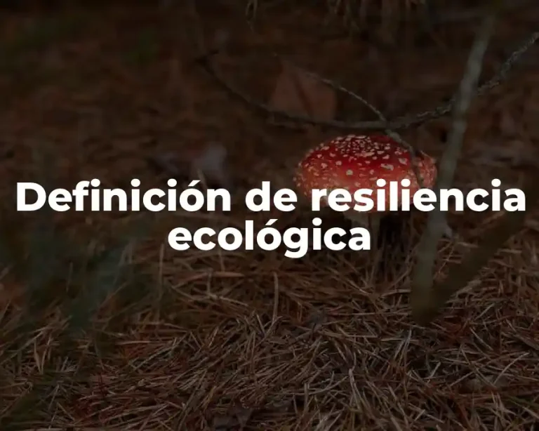 Definición de resiliencia ecológica