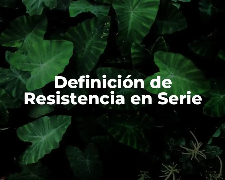 Definición de Resistencia en Serie