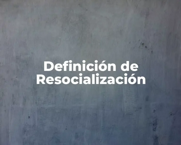 Definición de Resocialización