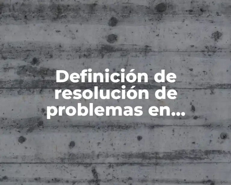 Definición de resolución de problemas en preescolar