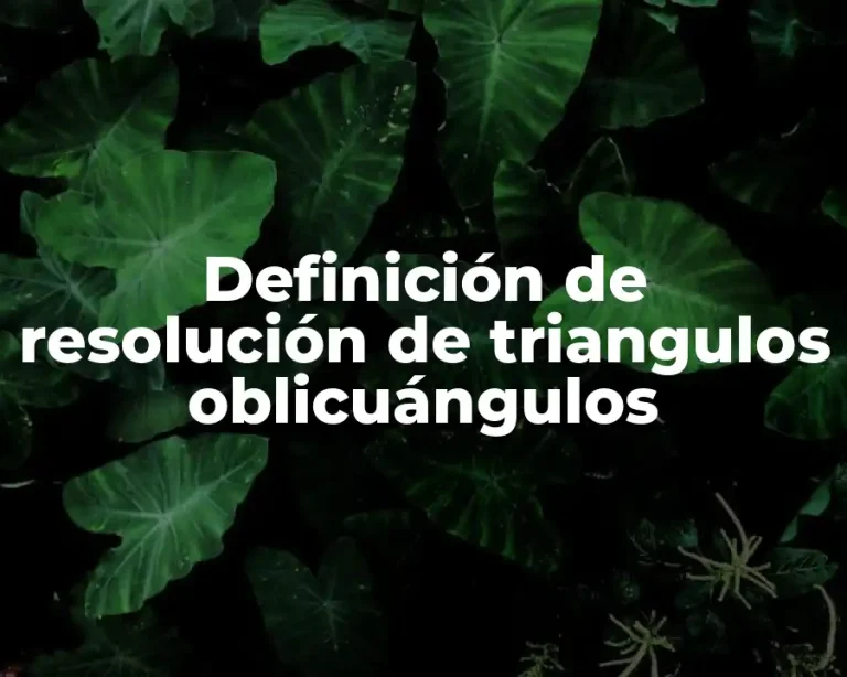 Definición de resolución de triangulos oblicuángulos