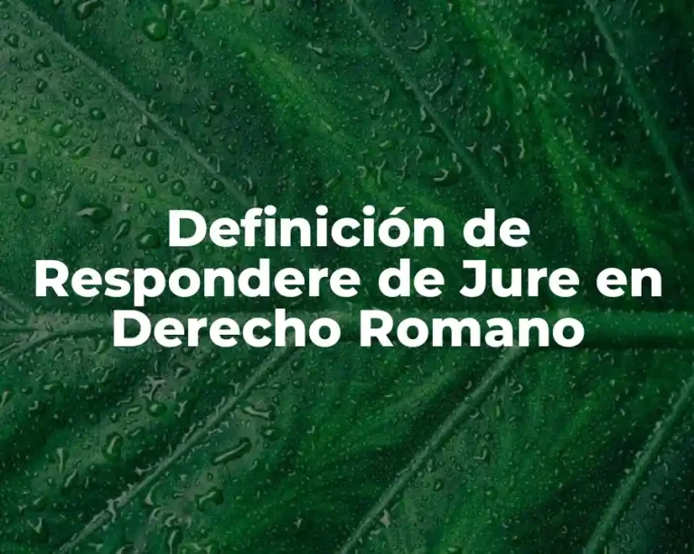 Definición de Respondere de Jure en Derecho Romano