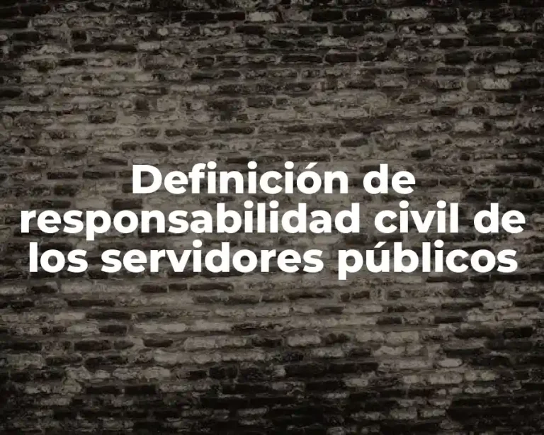 Definición de responsabilidad civil de los servidores públicos
