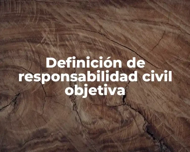Definición de responsabilidad civil objetiva