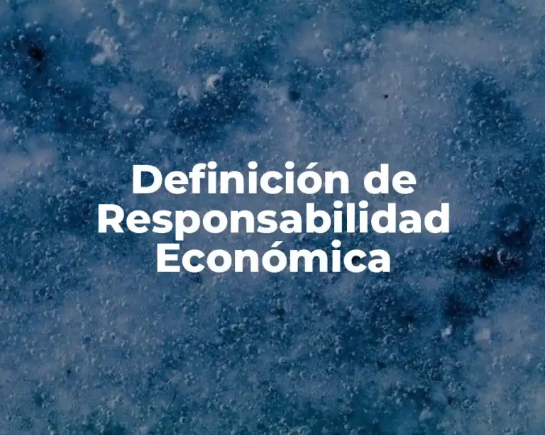 Definición de Responsabilidad Económica