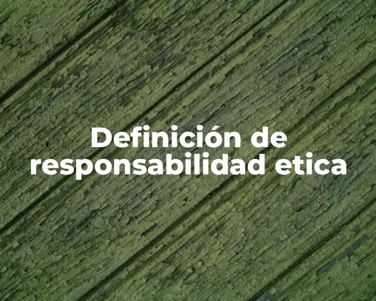 Definición de responsabilidad etica