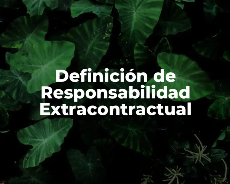 Definición de Responsabilidad Extracontractual
