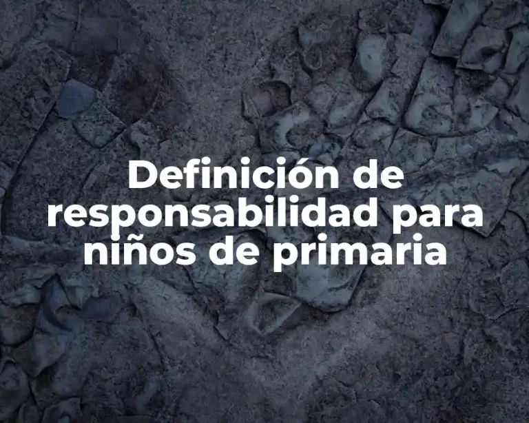 Definición de responsabilidad para niños de primaria