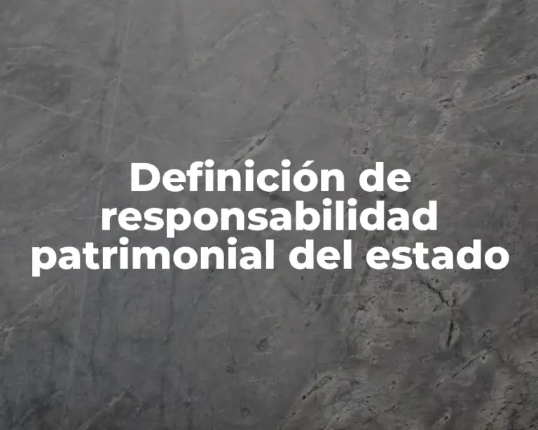 Definición de responsabilidad patrimonial del estado