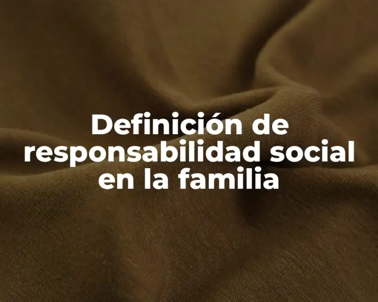 Definición de responsabilidad social en la familia