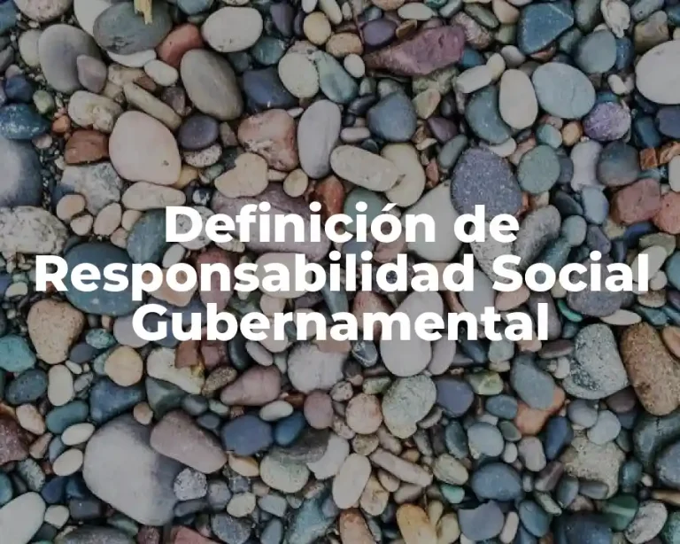 Definición de Responsabilidad Social Gubernamental