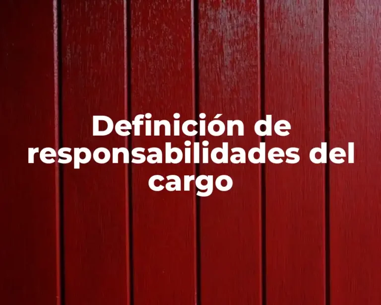 Definición de responsabilidades del cargo