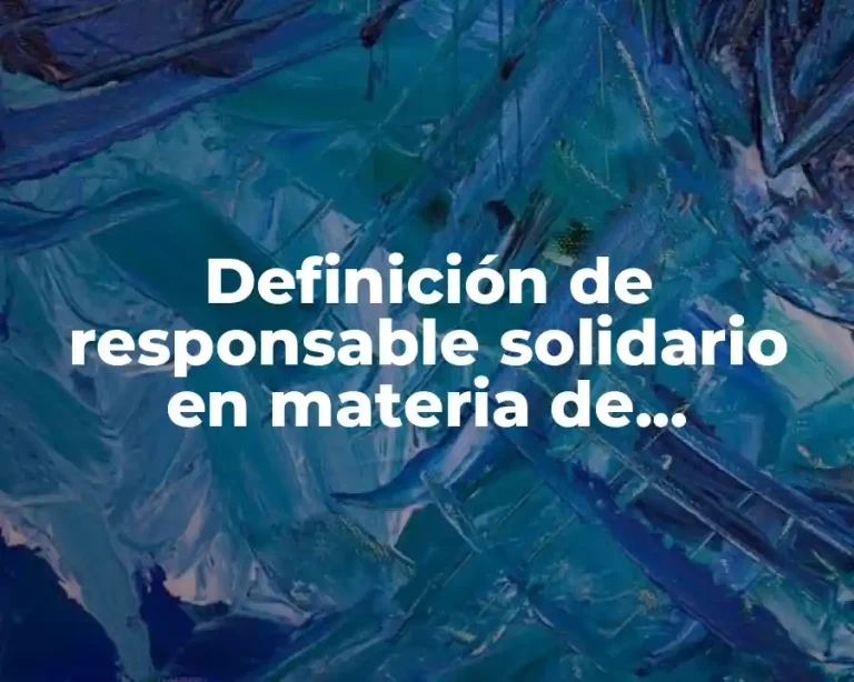 Definición de responsable solidario en materia de seguridad social