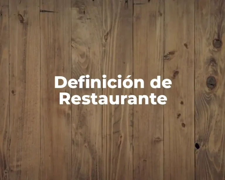Definición de Restaurante
