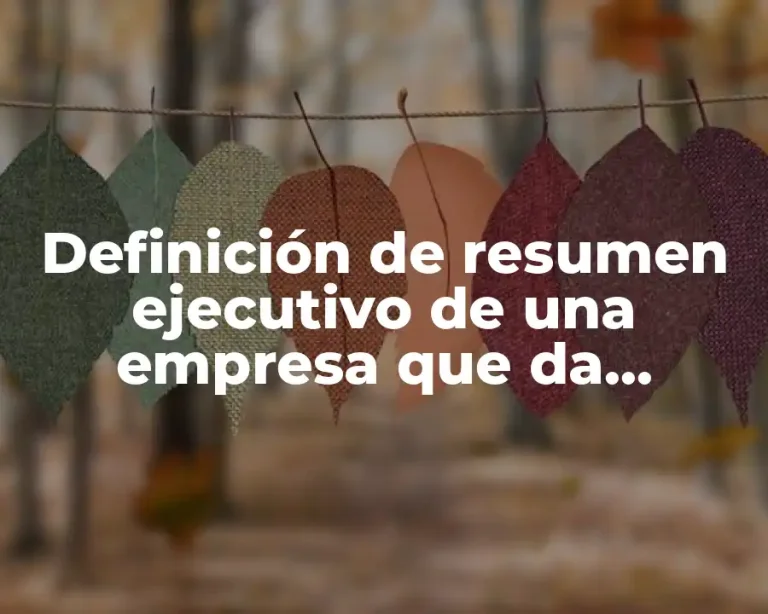 Definición de resumen ejecutivo de una empresa que da conferencias