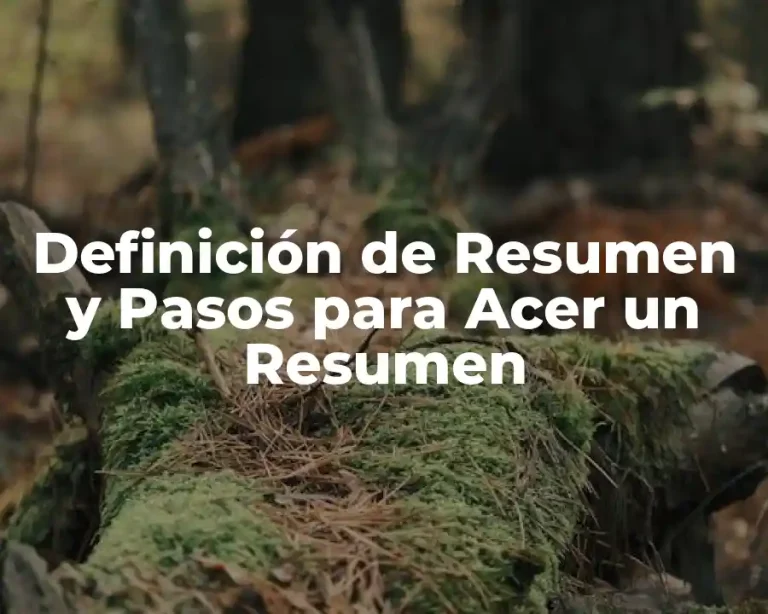 Definición de Resumen y Pasos para Acer un Resumen