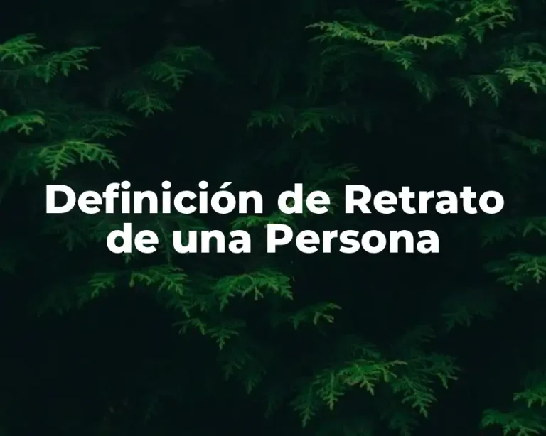 Definición de Retrato de una Persona