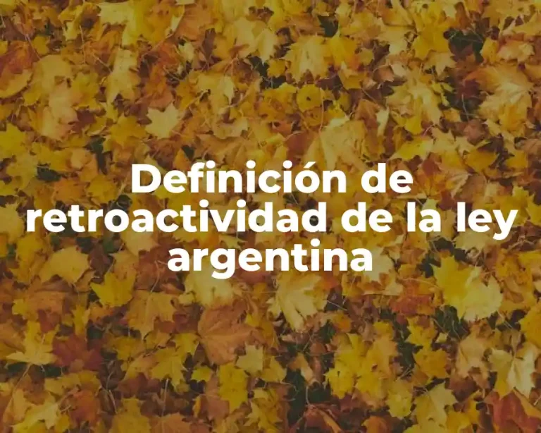 Definición de retroactividad de la ley argentina
