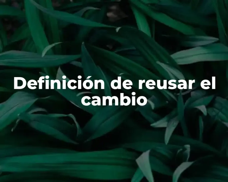 Definición de reusar el cambio
