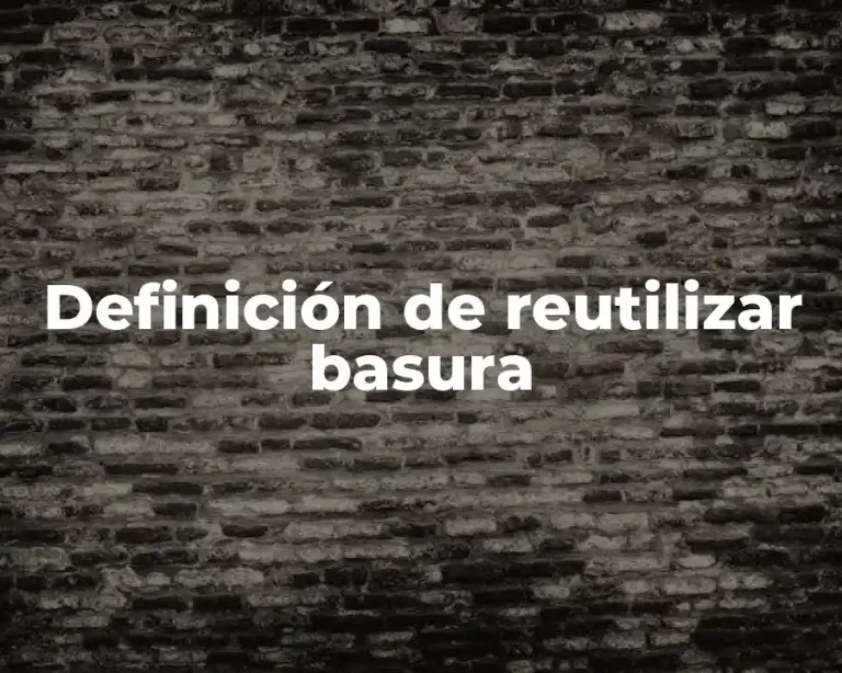 Definición de reutilizar basura