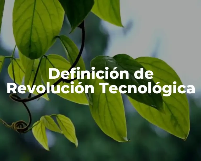Definición de Revolución Tecnológica