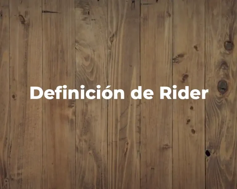 Definición de Rider