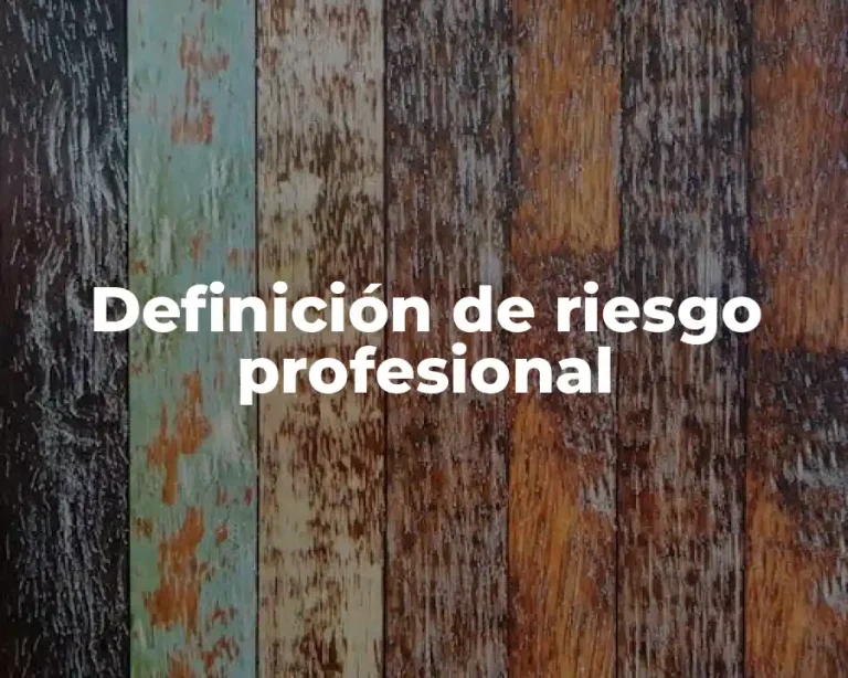 Definición de riesgo profesional
