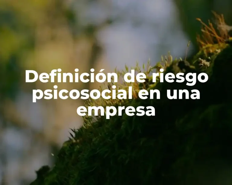 Definición de riesgo psicosocial en una empresa