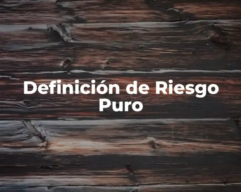Definición de Riesgo Puro