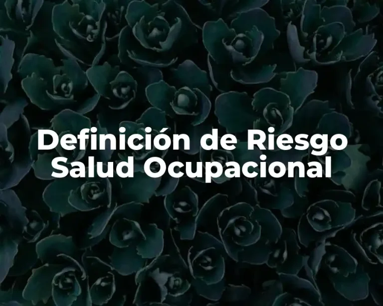Definición de Riesgo Salud Ocupacional